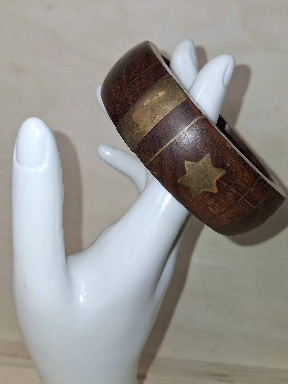Wood and Brass Inlay Cuff Bracelet